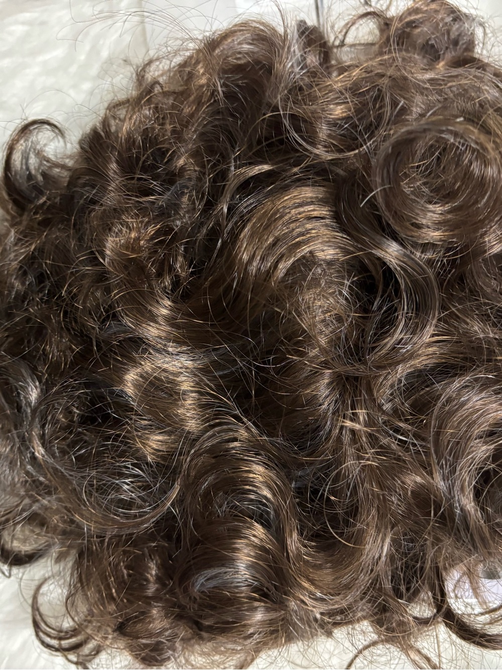 Short Curly Brown Wig with Natural Highlights - Picture 4 of 6